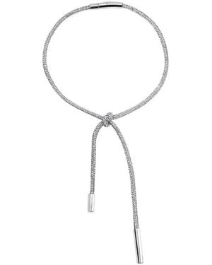 Area Crystal-Knot Necklace - Metallic