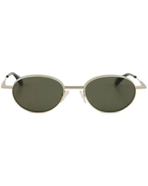 McQueen Oval-Frame Sunglasses - Green