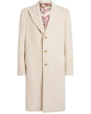 Etro Abrigo de mezcla de lana con botones - Neutro