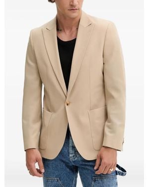 HUGO Blazer Boutonné À Poche Plaquées - Neutre