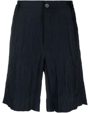 Giorgio Armani Crinkled Wide-Leg Shorts - Blue