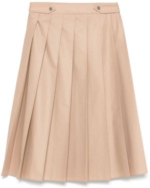 Iceberg Pleated Midi Skirt - Natural