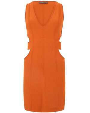 Alberta Ferretti Kleid Mit V-Ausschnitt - Orange