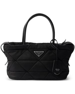Prada Mittelgroße Gepolsterte Re-Nylon Tote Bag - Schwarz