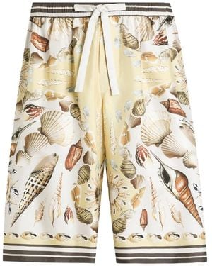 Dolce & Gabbana Silk Shorts - Natural