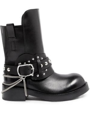 Ann Demeulemeester Tuxon Studded Chain-Detail Boots - Black