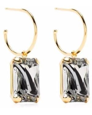 Wouters & Hendrix Crystal-Embellished Hoop Earrings - White