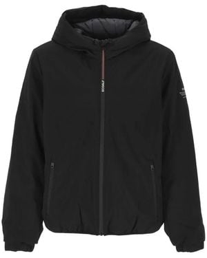Ecoalf Cartes Hooded Logo-Print Jacket - Black