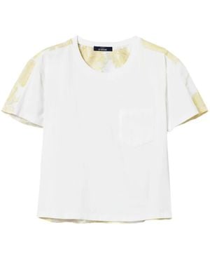 Twinset T-Shirt À Empiècement À Motifs - White