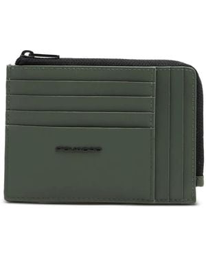 Piquadro Zipped Logo Wallet - Green