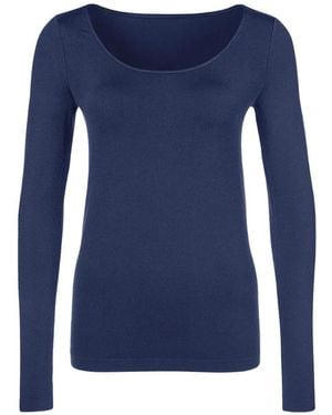 Wolford Luxe Scoop-Neck Long-Sleeve T-Shirt - Blue