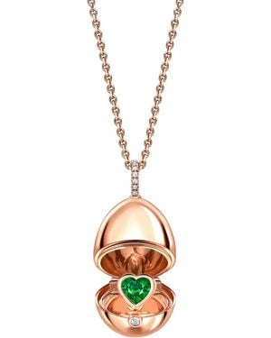 Faberge 18Kt Essence Heart Surprise Locket Goldanhänger Mit Schmucksteinen - Weiß