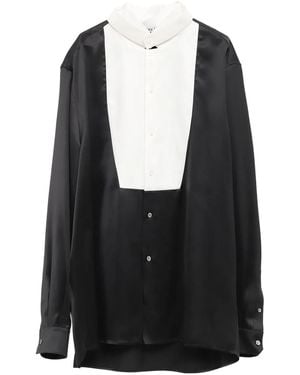 Loewe Satin Front-Panel Shirt - Black