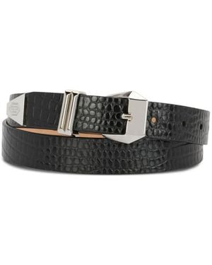 Philipp Plein Logo-Detail Buckle Leather Belt - Black