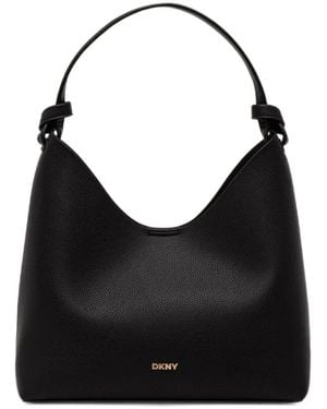 DKNY Knot-Detail Pebbled-Effect Tote Bag - Black
