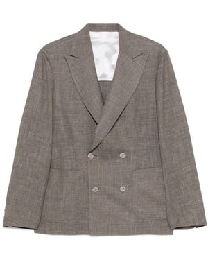 Barba Napoli Double-Breasted Blazer - Grey