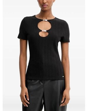 Guess Cut-Out Detail T-Shirt - Black