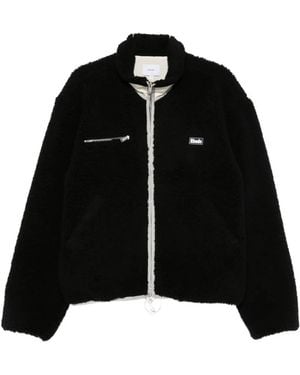 Rhude Logo-Patch Fleece Jacket - Black