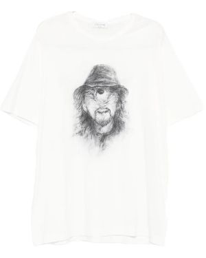 Yohji Yamamoto Sketch-Print T-Shirt - White