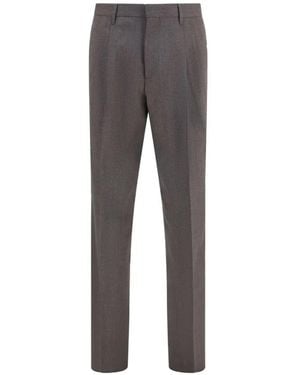 Lardini Houndstooth-Pattern Straight-Leg Pants - Gray
