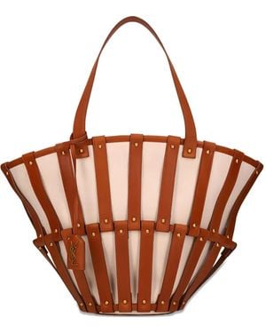 Saint Laurent Panier Basket Tote Bag - Pink