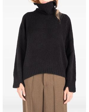 Societe Anonyme Brushed-Effect Roll-Neck Jumper - Black