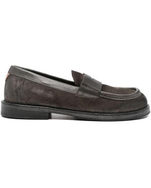 Moma Mocassins En Daim À Entaille Penny - Grey