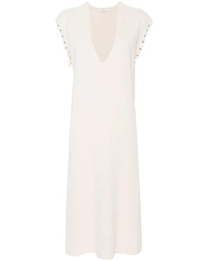 Max Mara Crochet-Trim Cotton Midi Dress - White