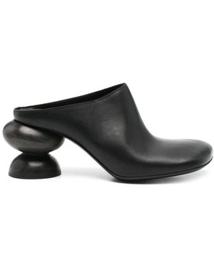 Uma Wang 70Mm Sculpted-Heel Mules - Black
