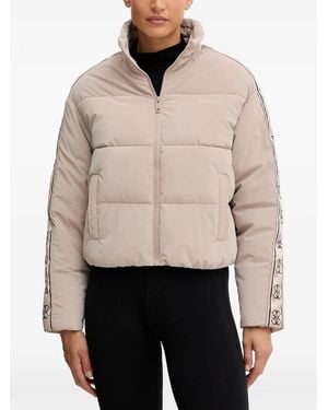 Guess Logo Stripe Puffer Jacket - Natural