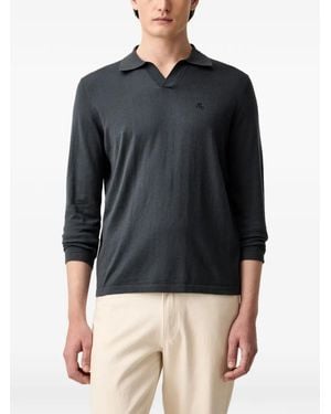 Marc O' Polo Logo-Embroidered Polo-Collar Jumper - Blue