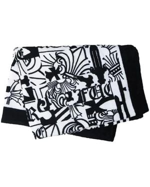 Chrome Hearts Logo-Print Beach Towel - Black