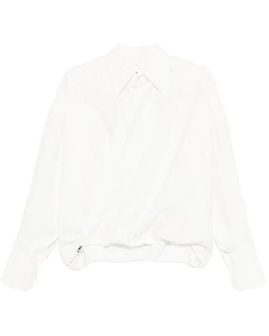 Petar Petrov Collared Drawstring Shirt - White