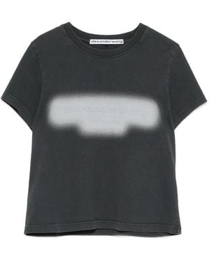 Alexander Wang Embossed Graphic-Print T-Shirt - Black