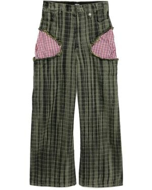 Egonlab Distressed Denim Jeans - Green