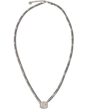 Roberto Cavalli Collana A Catena Doppia Con Monogramma - Metallizzato