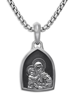 David Yurman St. Anthony アミュレット 21.8mm スターリングシルバー - グレー
