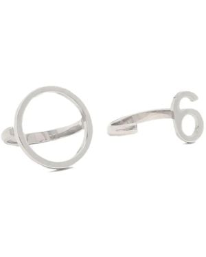 Maison Margiela Set De Dos Anillos En Tono - Blanco