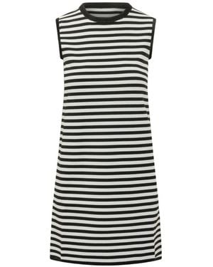 Max Mara Mxprane Striped Sleeveless Mini Dress - Black