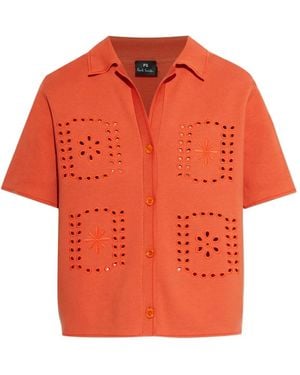 Paul Smith Broderie-Anglaise Shirt - Orange