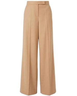 Max Mara Wide Sable-Look Camel Trousers - Natural