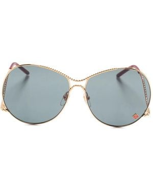 CASABLANCA Twisted-Frame Oval Sunglasses - Blue