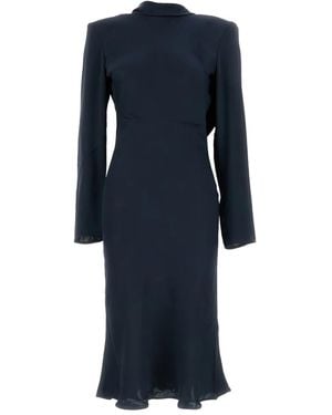 ROTATE BIRGER CHRISTENSEN Long-Sleeve Midi Dress - Blue