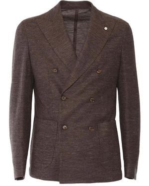 Brando Double-breasted linen-blend jacket - Braun