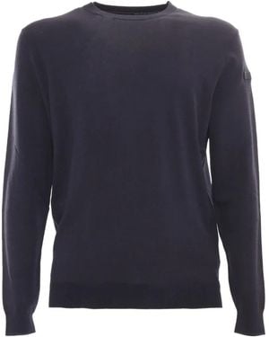Rrd Round-Neck Logo-Patch Sweater - Blue