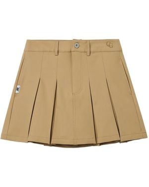 Chocoolate Pleated Mini Skirt - Natural