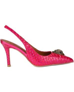 Kurt Geiger 85 Mm Belgravia High Sling Pumps Met Hoge Hak En Slangen-Reliëf - Roze