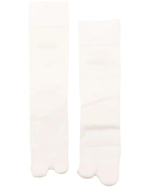 Pace Tabi Logo-Jacquard Socks - White