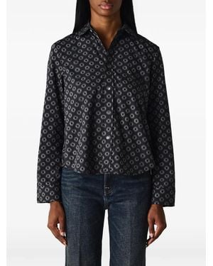 R13 Club Collar Shrunken Shirt - Black