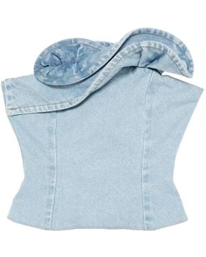 Magda Butrym Denim Bustier Top - Blue